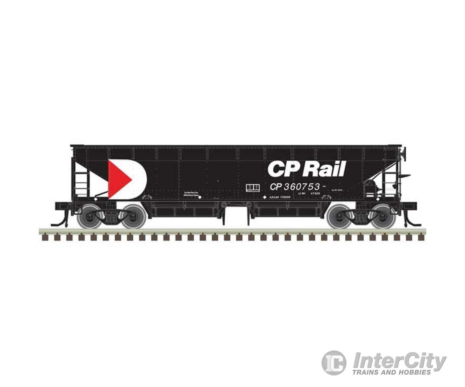 Atlas 50006613 70-Ton Hart Ballast Car - Ready To Run Master(R) -- Canadian Pacific #360986 (Black