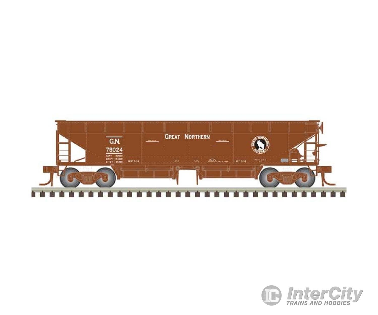 Atlas 50006615 70-Ton Hart Ballast Car - Ready To Run Master(R) -- Great Northern #78069 (Mineral