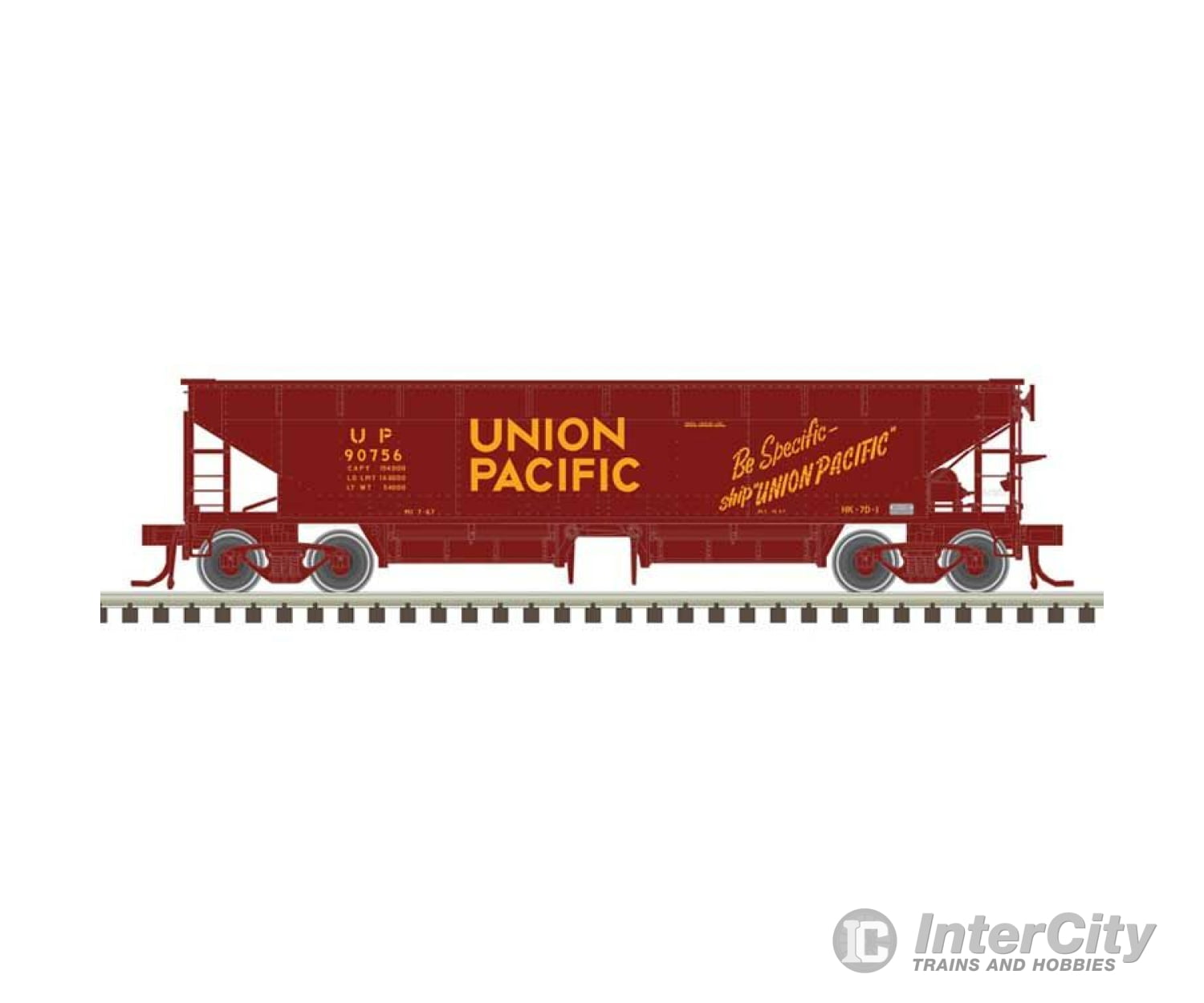 Atlas 50006616 70-Ton Hart Ballast Car - Ready To Run Master(R) -- Union Pacific #90784 (Boxcar Red