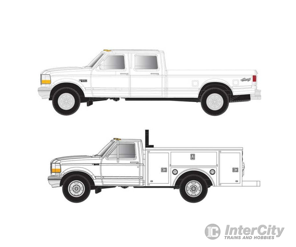 Atlas 60000149 1990S Ford(R) F-250 - F-350 Standard Cab Pickup Set Assembled -- White Cars & Trucks