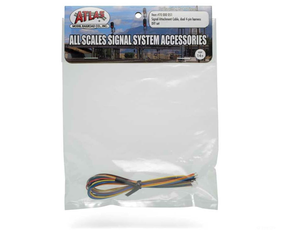 Atlas 70000051 Signal Attachment Cable - All Scales System -- Dual 4-Pin Harness Diy Set Signals &