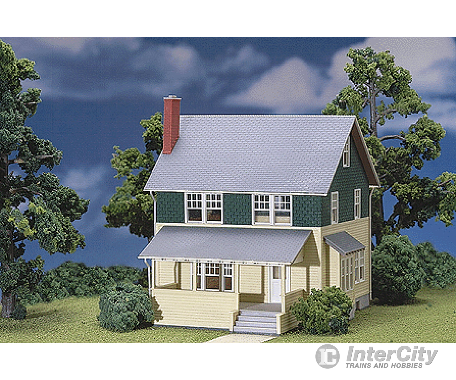 Atlas 711 Kates Colonial Home -- Kit - 4-1/4 X 5-5/8 5-1/8 10.6 14 12.8Cm Structures