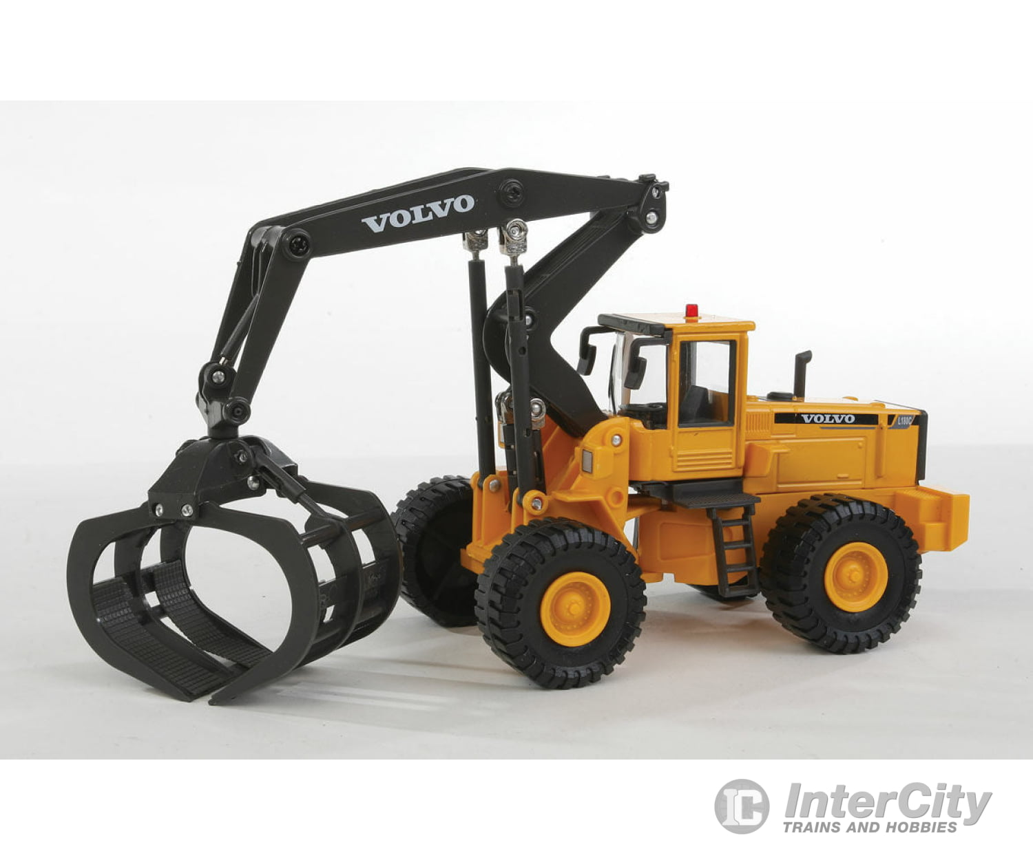 Atlas 820011 Volvo L180C Timber Grappler - Assembled -- Yellow Black Cars & Trucks