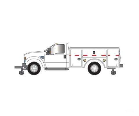 Atlas HO 150-30000163 2008 Ford(R) F-350 Hi-Rail Pickup Truck - Assembled - Painted Unlettered (white) - Cars & Trucks