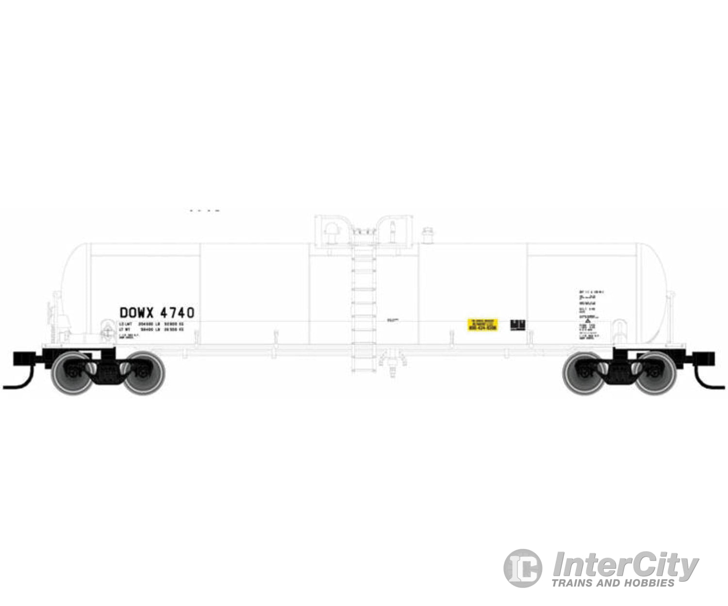 Atlas Ho 20005387 Gatx 20 700-Gallon Tank Car - Ready To Run Master(R) -- Dow Chemical #4749 (White)