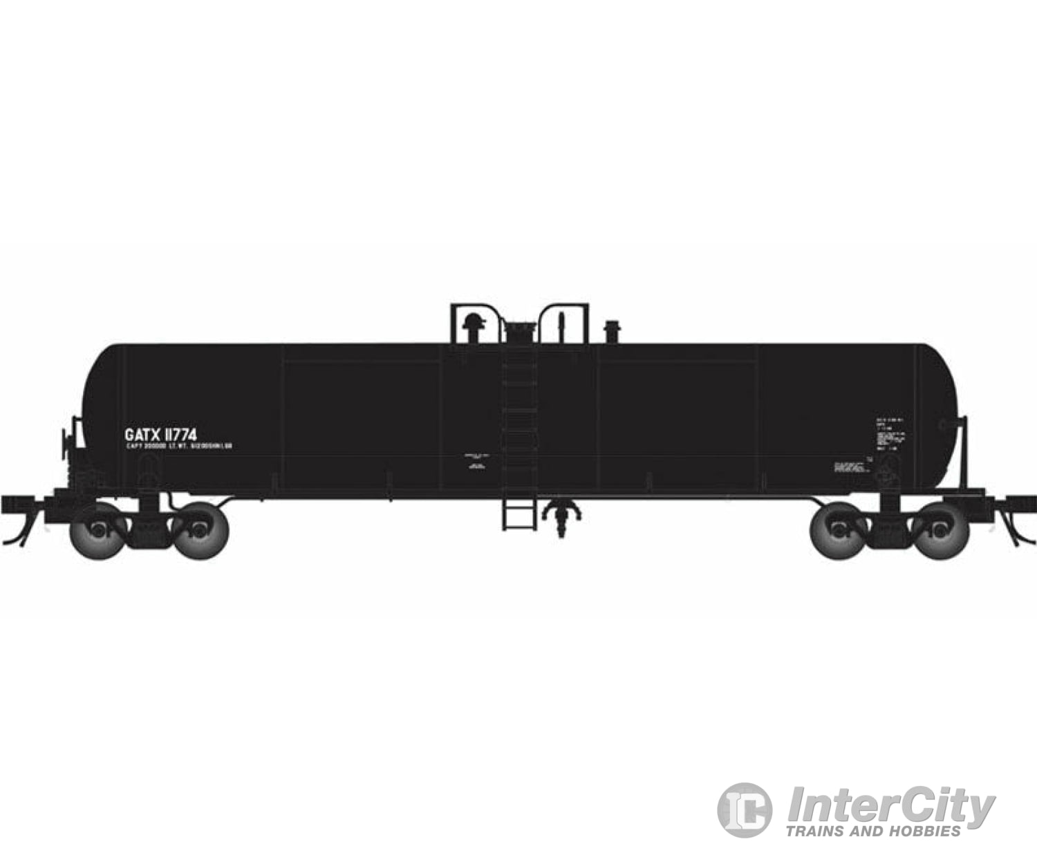 Atlas Ho 20005389 Gatx 20 700-Gallon Tank Car - Ready To Run Master(R) -- 11768 (Black) Freight Cars