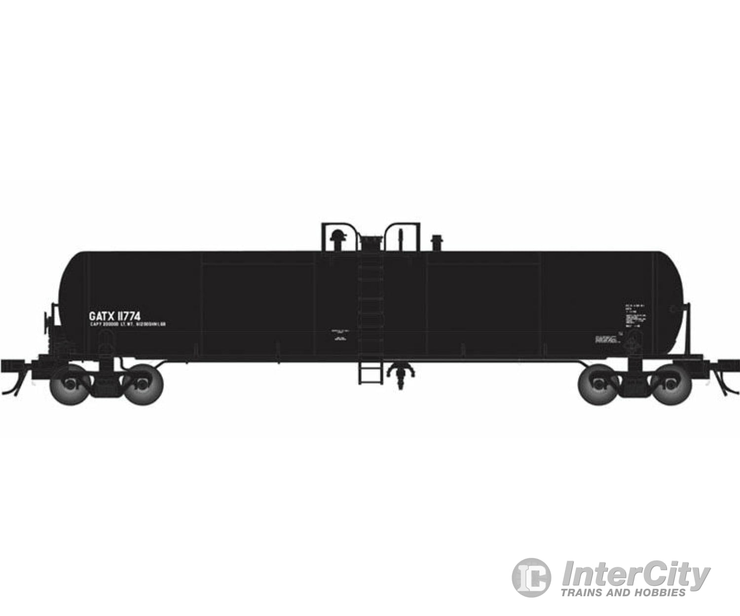 Atlas Ho 20005390 Gatx 20 700-Gallon Tank Car - Ready To Run Master(R) -- 11777 (Black) Freight Cars