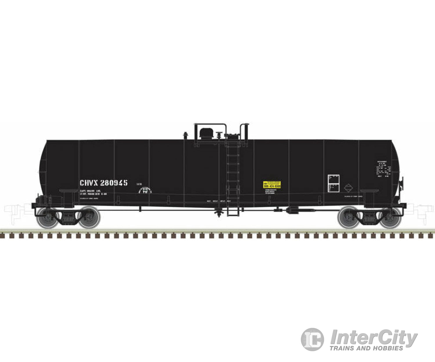 Atlas Ho 20005581 Acf 23 500 Gallon Tank Car - Ready To Run -- Chevron Chvx 280889 (Black) Freight