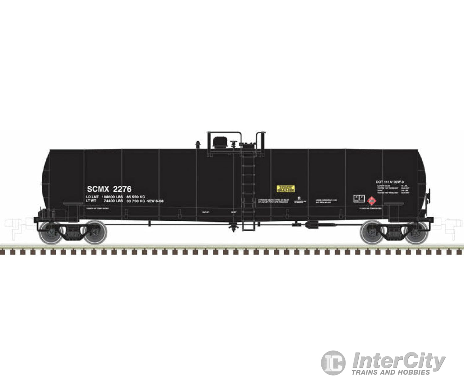 Atlas Ho 20005587 Acf 23 500 Gallon Tank Car - Ready To Run -- Shell Chemical #2262 (Black) Freight