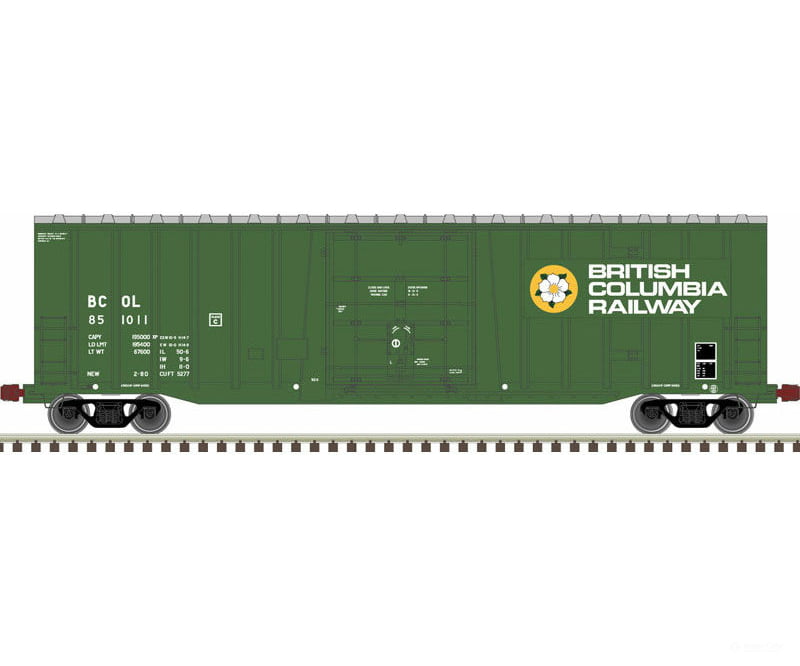 Atlas Ho 20006076 Nsc 5277 50 Plug-Door Boxcar - Ready To Run -- British Columbia Railway 851012