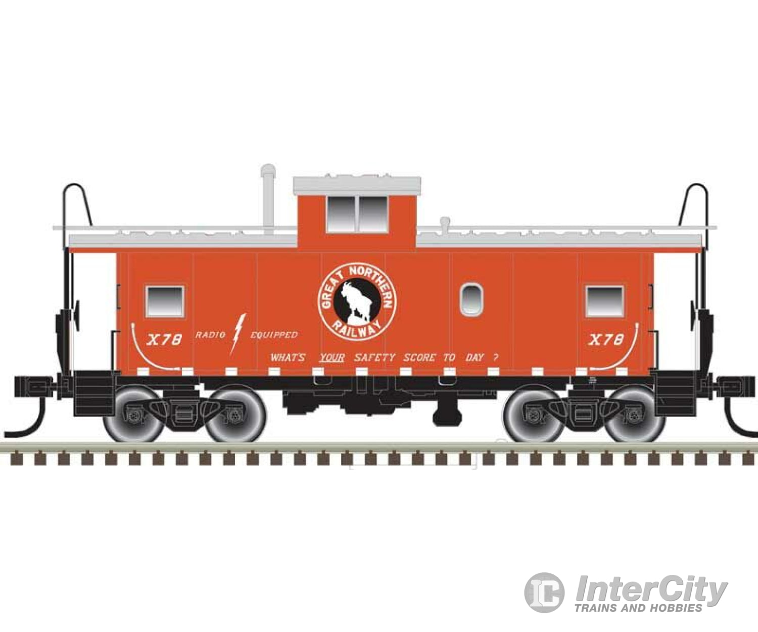 Atlas Ho 20006227 Standard-Cupola Caboose - Ready To Run Master(R) -- Great Northern X78 (Red