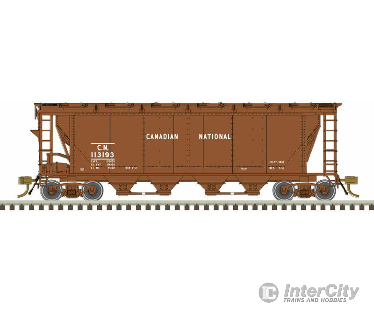 Atlas Ho 20006357 Slab-Side Covered Hopper - Ready To Run Master(R) -- Canadian National #113193