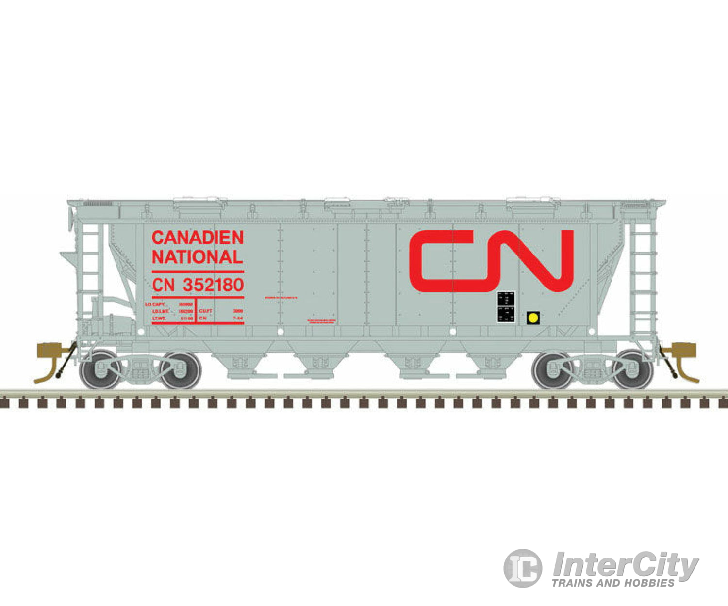 Atlas Ho 20006363 Slab-Side Covered Hopper - Ready To Run Master(R) -- Canadian National #352180