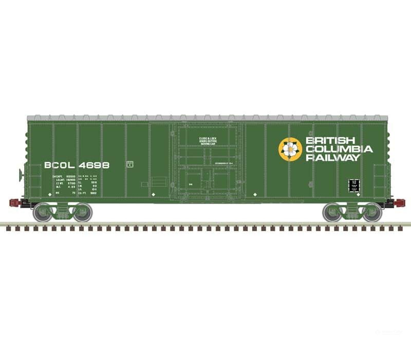 Atlas 20006535 Nsc 50 Newsprint Plug-Door Boxcar - Ready To Run -- British Columbia Railway Bcol
