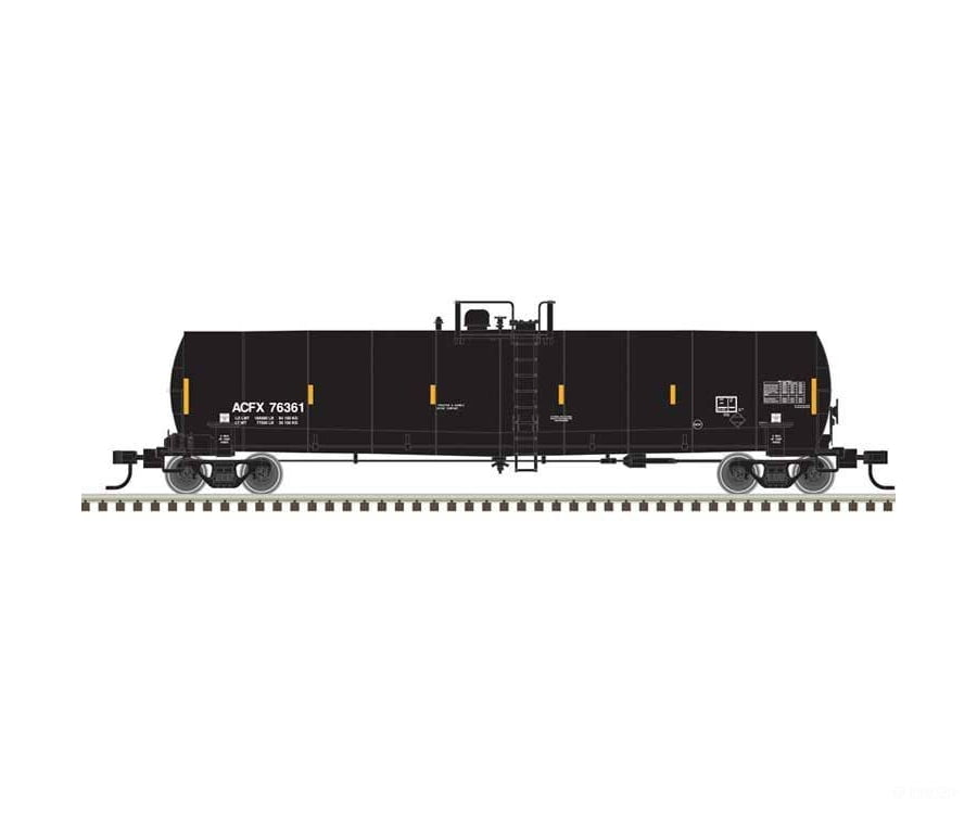 Atlas HO 20007617 ACF 23,500-Gallon Tank Car - Master(R) - ACFX #76351 (black reporting marks only yellow conspicuity
