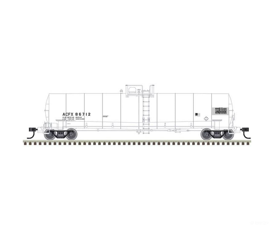 Atlas HO 20007621 ACF 23,500-Gallon Tank Car - Master(R) - ACFX #86712 (white reporting marks only) - Freight Cars