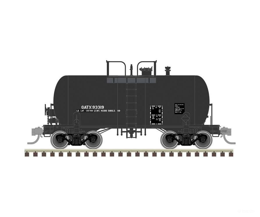 Atlas HO 20007798 10,000-Gallon Beer Can Tank Car - GATX #93319 (black Reporting Marks Only) Freight Cars