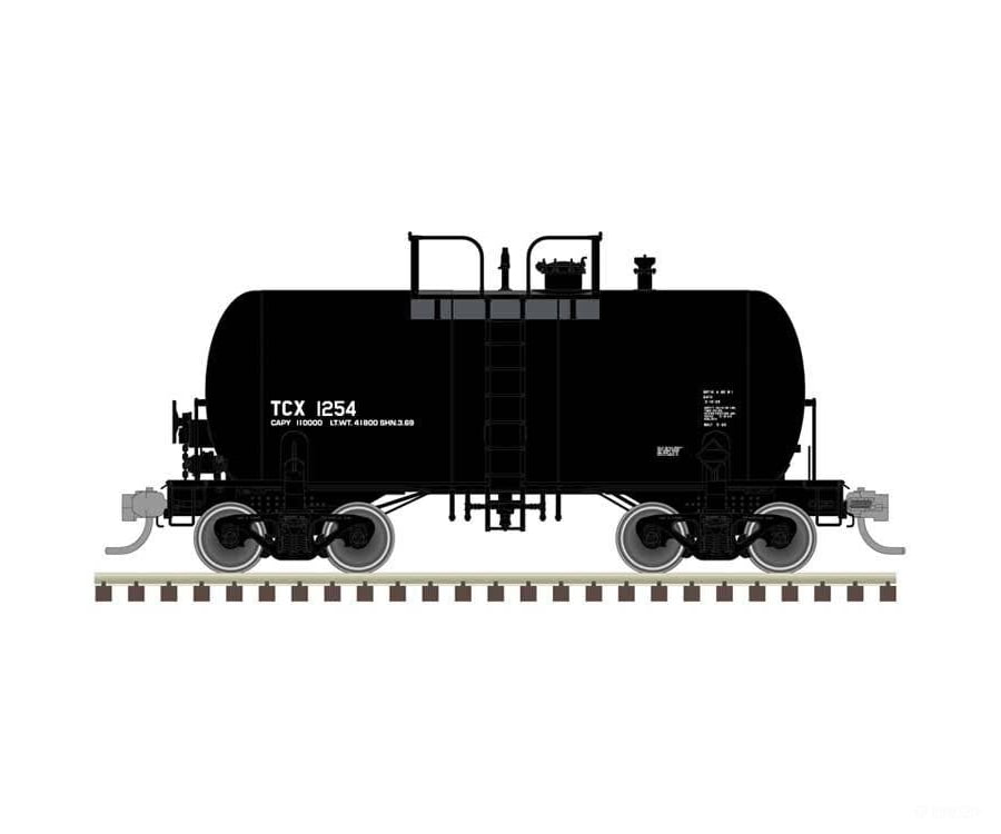 Atlas HO 20007801 10,000-Gallon Beer Can Tank Car - Texaco TCX #1252 (black reporting marks only) Freight Cars