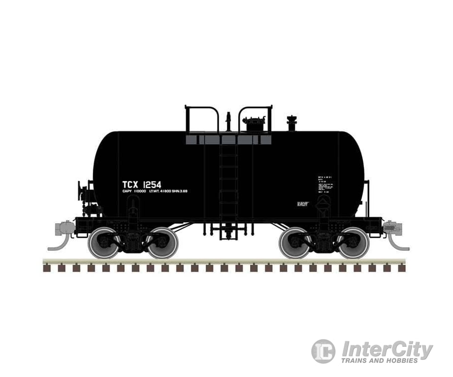Atlas HO 20007802 10,000-Gallon Beer Can Tank Car - Texaco TCX #1254 (black reporting marks only) Freight Cars