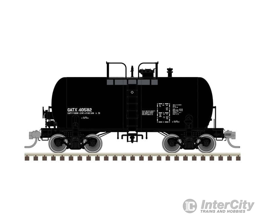 Atlas HO 20007808 10,000-Gallon Beer Can Tank Car - GATX #40582 (black reporting marks only) Freight Cars