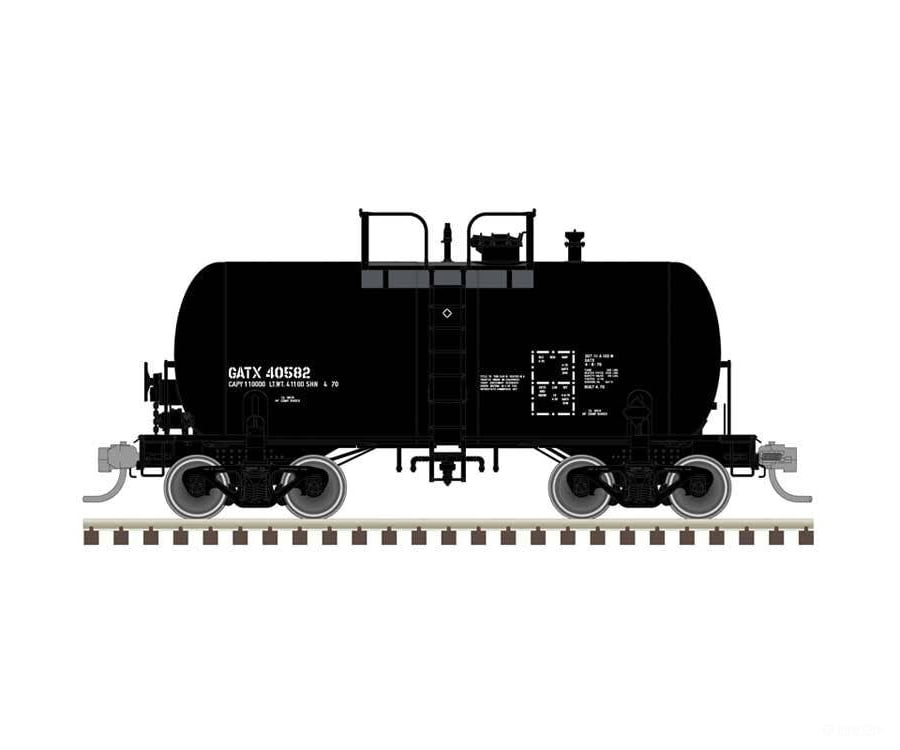 Atlas HO 20007808 10,000-Gallon Beer Can Tank Car - GATX #40582 (black reporting marks only) Freight Cars