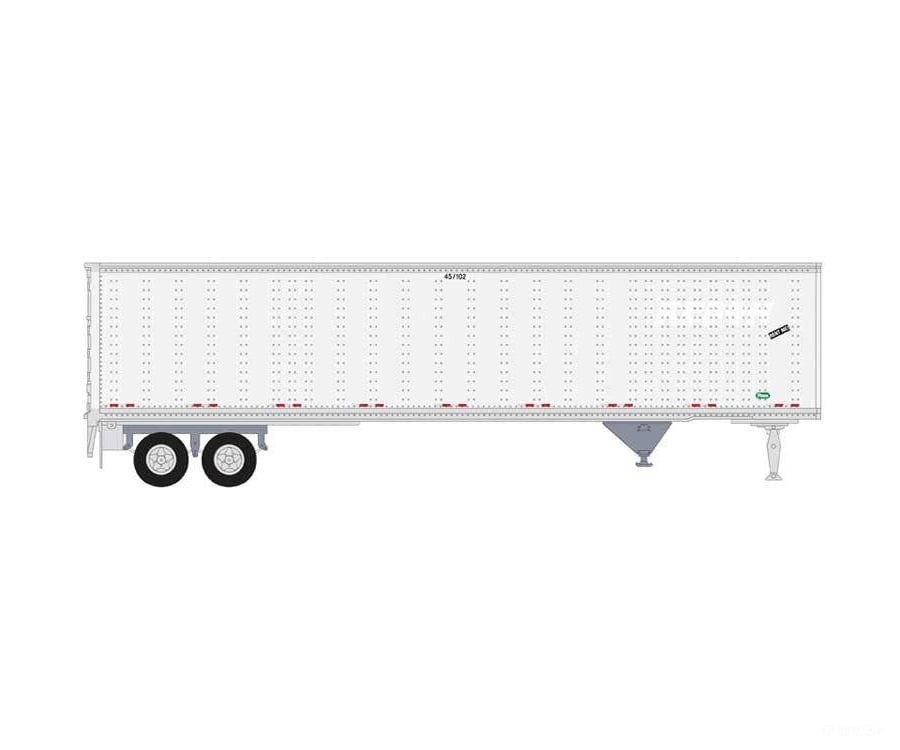 Atlas HO 20007834 45’ Pines Trailer - Assembled - GLKZ #231817 (Ex-Redon white) - Cars & Trucks