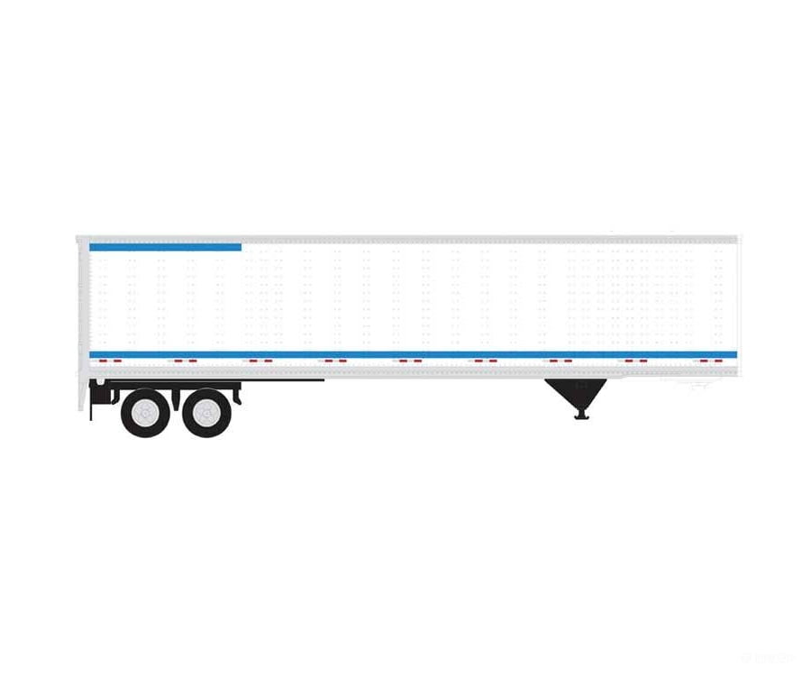 Atlas HO 20007836 45’ Pines Trailer - Assembled - Generic Lease #202856 (white blue) - Cars & Trucks
