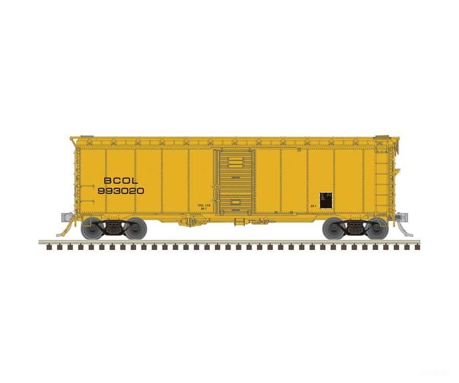 Atlas HO 20007909 40’ Minibox Boxcar - Master(R) - British Columbia BCOL #993024 (MOW yellow) - Freight Cars