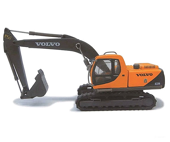Atlas HO 30000084 Volvo EC210 Timber Loader - Assembled - Cararama - Yellow Black - Cars & Trucks