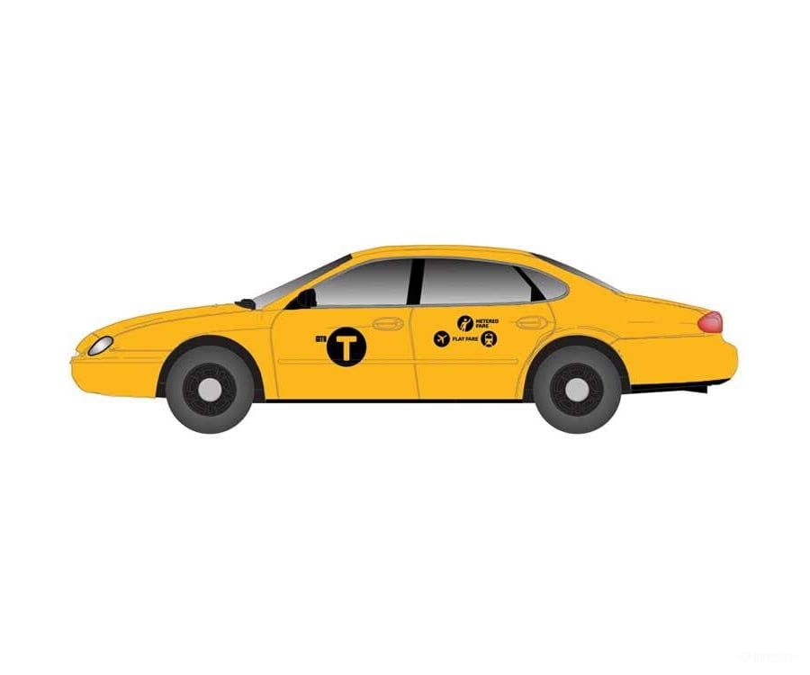 Atlas HO 30000152 1996 Ford Taurus 4-Door Sedan - Assembled - City Taxi (yellow black) Cars & Trucks