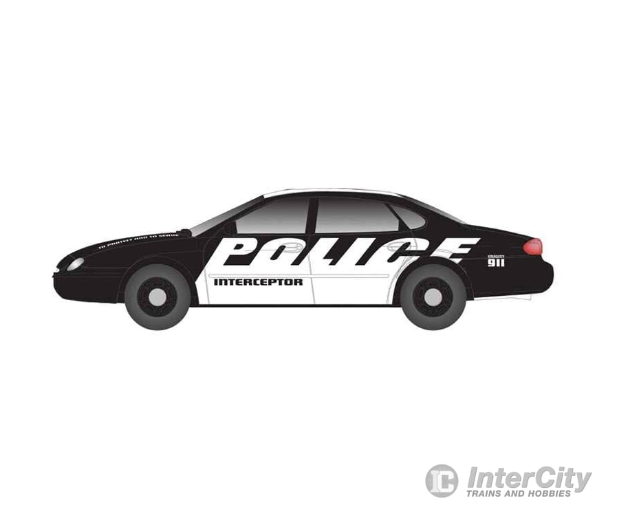 Atlas HO 30000153 1996 Ford Taurus 4-Door Sedan - Assembled - Police Interceptor (black white) Cars & Trucks