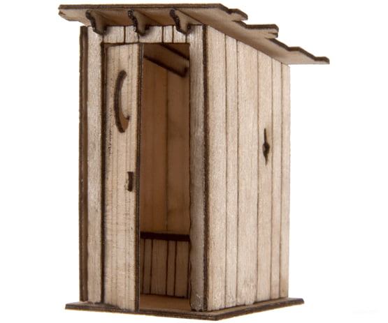 Atlas 4001008 Outhouse -- Laser-Cut Wood Kit - 1/2 X 1 1.3 2.5Cm Structures