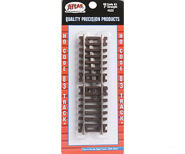 Atlas Ho 525 Code 83 Snap Track - Straight Sections -- 2 5.1Cm Pkg(4) & Turnouts