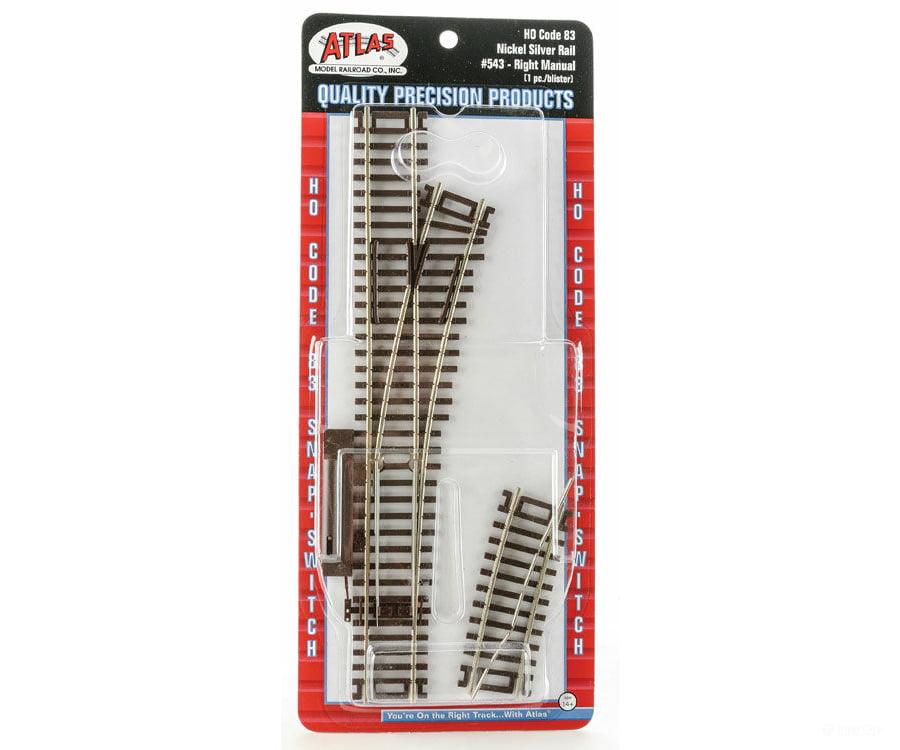 Atlas 543 Code 83 Snap-Switch(R) Manual Turnout -- 18 Radius Right Hand Track & Turnouts