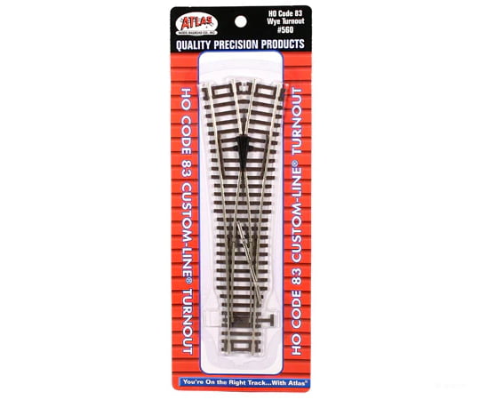 Atlas HO 560 Code 83 Custom-Line(R) Turnouts w/Nickel-Silver Rail & Brown Ties -- Wye Turnout Track & Turnouts