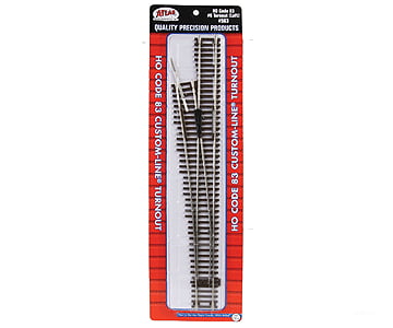 Atlas Ho 563 Code 83 Turnout With Nickel-Silver Rail And Brown Ties - Custom Line(R) -- No. 6 Left