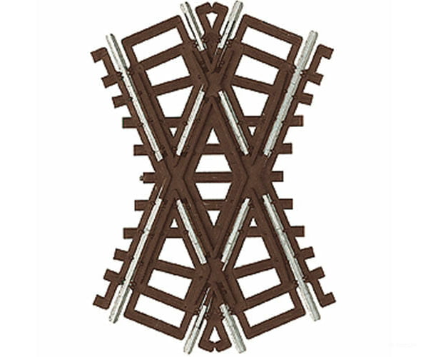 Atlas Ho 573 Code 83 Crossing - Nickel Silver With Brown Ties -- 25 Degrees Track & Turnouts