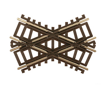 Atlas Ho 575 Code 83 Crossing - Nickel Silver With Brown Ties -- 45 Degrees Track & Turnouts