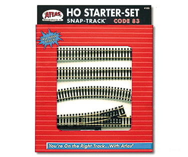 Atlas 588 Code 83 Nickel-Silver Snap-Track Set -- Starter Track & Turnouts