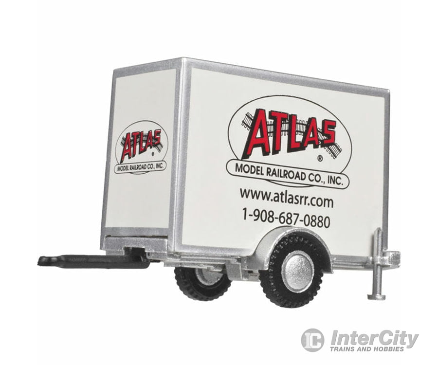 Atlas Ho 60000096 Standard Single-Axle Box Trailer - Assembled -- Model Railroad Company (White