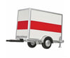 Atlas Ho 60000099 Standard Single-Axle Box Trailer - Assembled -- Orange Stripe Delivery (White