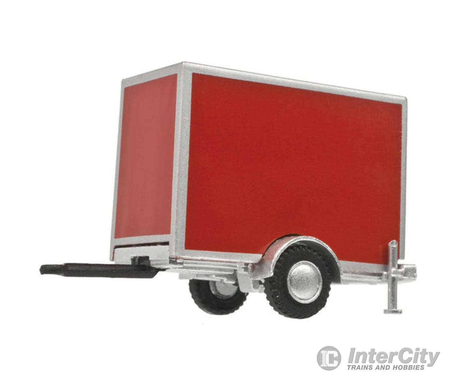 Atlas Ho 60000100 Standard Single-Axle Box Trailer - Assembled -- Red Freight Loads & Containers