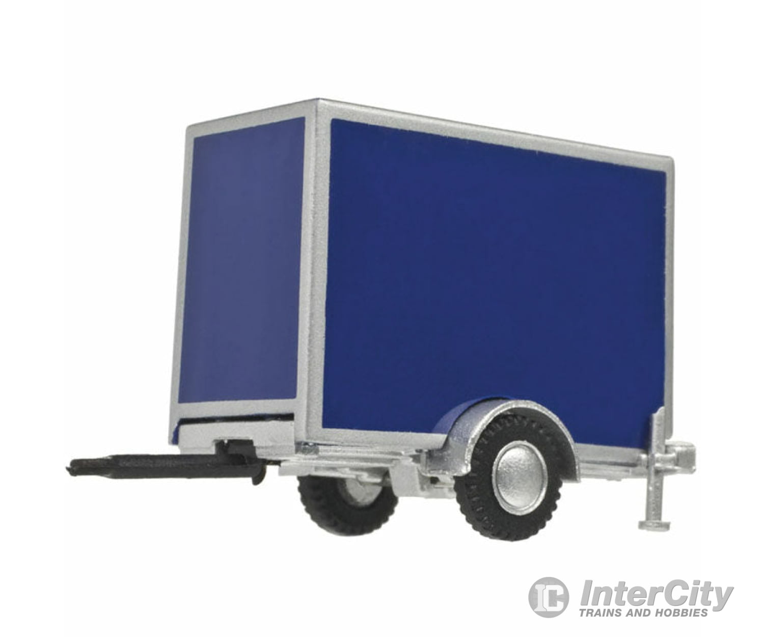 Atlas Ho 60000102 Standard Single-Axle Box Trailer - Assembled -- Blue Freight Loads & Containers