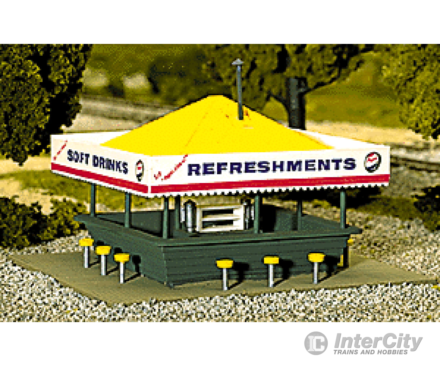 Atlas Ho 715 Refreshment Stand -- 3-3/8 X 4-1/4 8.4 10.7Cm Structures