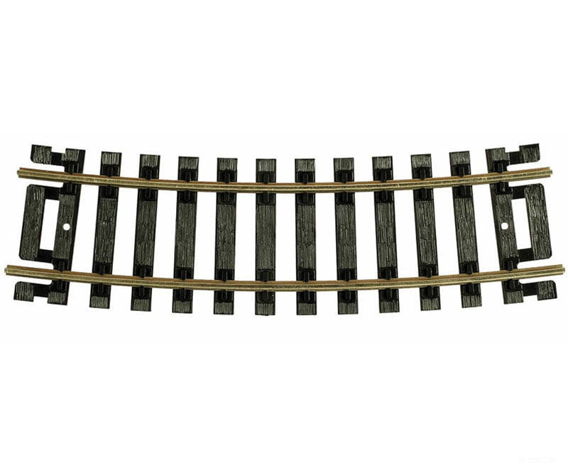 Atlas Ho 832 Code 100 Curved Snap-Track(R) Nickel-Silver Rail -- 1/2 Section 15 Radius (Black Ties)