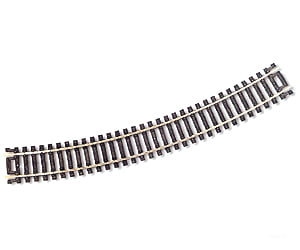Atlas Ho 833 Code 100 Curved Snap-Track(R) Nickel-Silver Rail -- 18 Radius (Black Ties) Pkg(6) Track