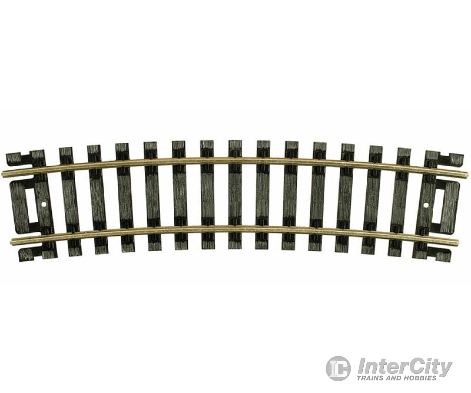 Atlas Ho 834 Code 100 Curved Snap-Track(R) Nickel-Silver Rail -- 1/2 Section 18 Radius (Black Ties)