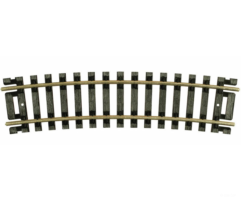 Atlas Ho 834 Code 100 Curved Snap-Track(R) Nickel-Silver Rail -- 1/2 Section 18 Radius (Black Ties)