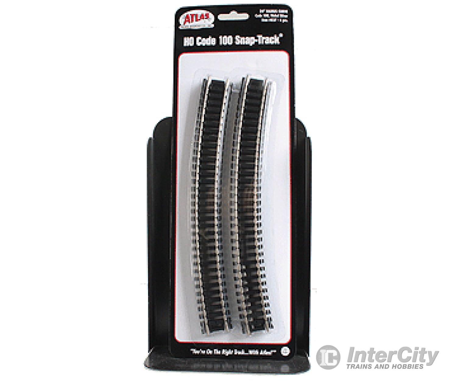 Atlas Ho 837 Code 100 Curved Snap-Track(R) Nickel-Silver Rail -- 24 Radius (Black Ties) Pkg(6) Track