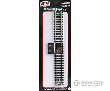 Atlas Ho 840 Terminal Section Snap-Track(R) Nickel-Siver Rail -- 9 Straight Black Ties Track &